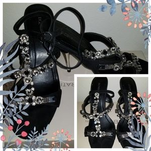 BCBGeneration Rhinestone Suede Heels